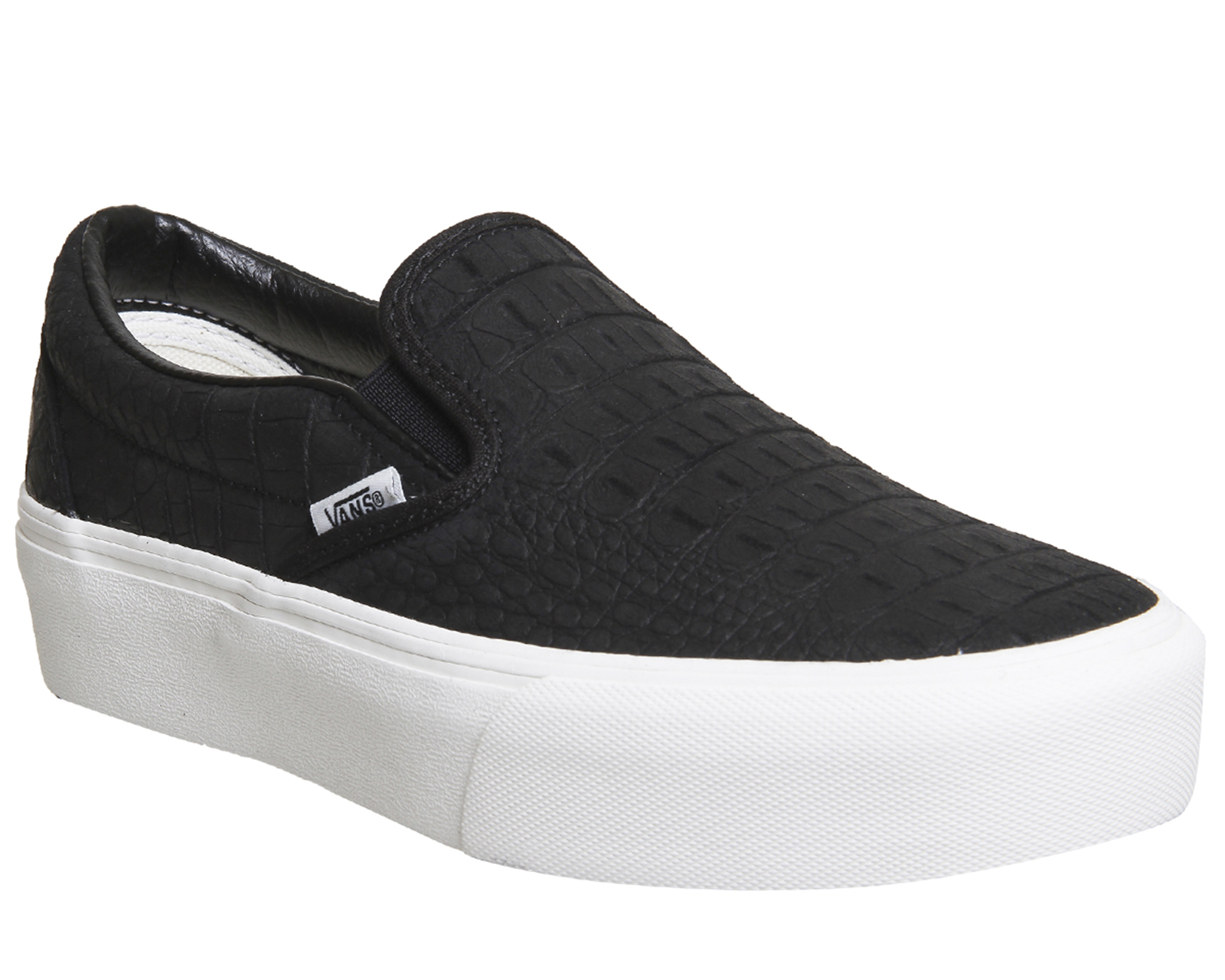 black and white slip on trainers