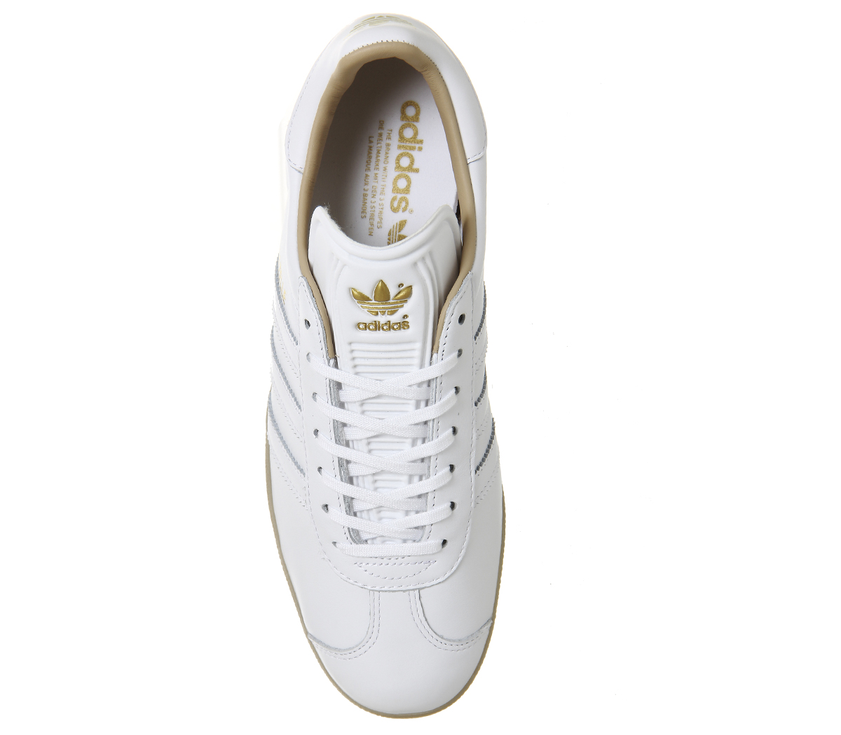 adidasGazelleWhite Leather Gold