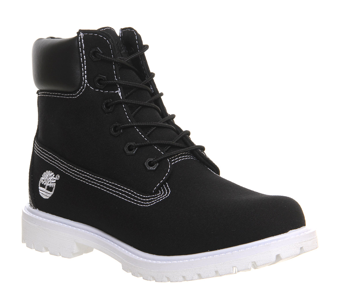 Black Canvas White Sole - Ankle Boots